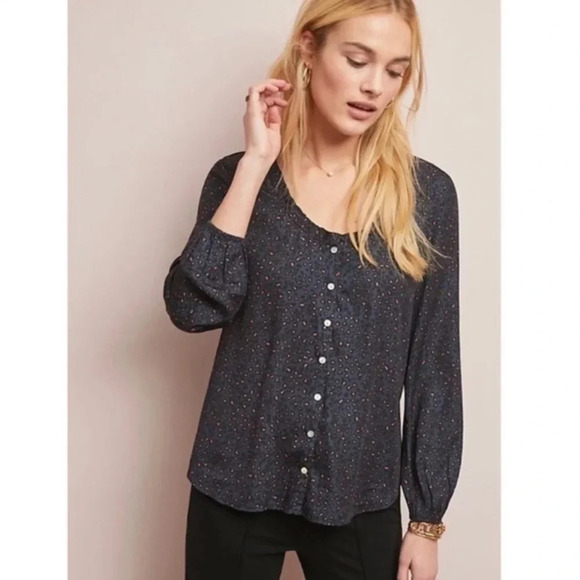 Anthropologie Dolan Left Coast Leopard Marilyn Blouse - Picture 1 of 6